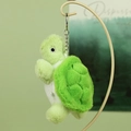 Portachiavi con tartaruga di peluche verde, catena metallica e dettagli guscio - 12cm / Verde