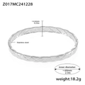 Bracciale in acciaio inossidabile argentato con motivo trapuntato e chiusura - Stile Cuori Impilati (Z017-Bracciale Acciaio)