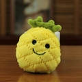 Cute plush pineapple keychain featuring embroidered smiley face and soft textured fabric - Pineapple / 9-12cm