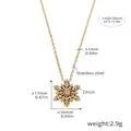 Detail van sneeuwvlok zirkoon hanger ketting met 420mm roestvrijstalen ketting maten - Gouden Sneeuwvlok Zirconia Ketting (TXP219)