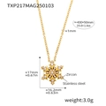 Gedetailleerde afmetingen voor de 18 karaats vergulde sneeuwvlok hanger ketting met maten - Goud - Witte Zirconia Ketting