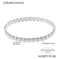 Silver-colored stainless steel linked bracelet with 5.6mm width and 62mm inner diameter - Steel Color Bangle (Z391)