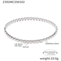 Bracciale in acciaio inossidabile argento con zirconi e diametro interno di 62,5 mm - Stile Zirconia / Argento