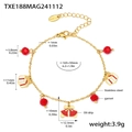 Detailed size specifications of Christmas bracelet with garnet beads and oil drip charms - Garnet Christmas Multi-Element Bracelet (TXE188)