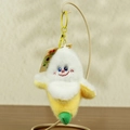 Cute plush banana keychain with smiling face and yellow metal hook for bags - 10-14cm With Keychain / Banana