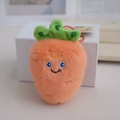 Cute carrot plush keychain toy with orange fur and embroidered smiling face detail - 10-14cm With Keychain / Carrot