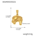 Vista dettagliata di un ciondolo a forma di elefante d'oro con dimensioni 19,8mm x 13,1mm - Forma di Elefante (D01)