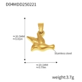 Ciondolo a forma di uccello dorato in acciaio inossidabile da 20,5 mm x 20,1 mm - Forma di Uccello Dorato (D04)