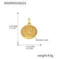 Vue détaillée du pendentif pièce en acier doré 18k avec dimensions et poids précisés - Relief de Pièce Australie 1981 (D62) / Or