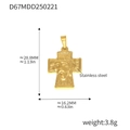 Spécifications de taille pour un pendentif croix en acier inoxydable doré - Pièce Religieuse de Saint Benoît (D67) / Or