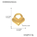 Detailed dimensions of 18k gold-plated heart pendant in high-quality stainless steel - Rounded Heart Shape (D30-Gold Pendant)