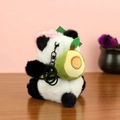 Schattige panda pluche sleutelhanger met roze bloem en groene avocado detail - 10-15CM / Avocado Rugzak Panda