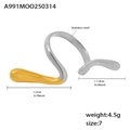Anello aperto geometrico irregolare bicolore in acciaio inossidabile oro e argento - Bicolore (Oro e Argento)