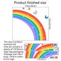 Grandi adesivi murali con arcobaleno e farfalle colorate per decorazione di interni - 39,5*170 cm*2 Fogli