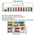 Stickers muraux table de multiplication train animaux pour décoration chambre enfant - 30x90cm (2 Feuilles)