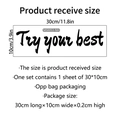 Sticker mural 'Try your best' noir pour décoration de verre et salle de bain 30x10cm - 10*30cm