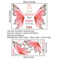 Wandtattoo-Set mit rosa Schmetterlingen und motivierendem Zitat für das Schlafzimmer - Inspirierendes Zitat (MS4090-Z) / 30*60cm