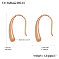 Minimalist teardrop hook earrings in rose gold PVD plated stainless steel for women - Small Rose Gold (F315 Small Rose Gold Earrings)