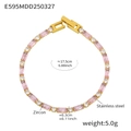 Dettaglio che mostra la lunghezza di 17,5 cm e la larghezza di 0,3 cm del bracciale - Bracciale Zirconia Rosa