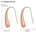 Boucles d'oreilles gouttes minimalistes en acier inoxydable rose doré plaqué 18K - 2.5cm x 1.3cm / Or Rose Grande Taille (F315 Grandes Boucles d'Oreilles Or Rose)