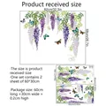 Self-adhesive purple wisteria and butterfly wall decals measuring 82x68cm for home decor - 30*60cm*2Pcs