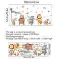 Watercolor cartoon animal wall stickers featuring a lion, elephant and rabbit for nursery decor - 30*90cm