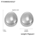Ovale Edelstahl-Ohrstecker in glänzendem Silber-Finish mit moderner Spiegeloptik - Glattes Oval / Stahl Glatt