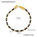 Bracciale in acciaio inossidabile placcato oro 18K con zirconi neri e bianchi - Bracciale Zirconia Nero