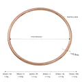 Guida alle taglie dettagliata per il bracciale rigido minimalista in acciaio placcato oro 18K - Taglia XS (56mm) / Oro rosa