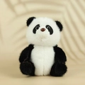 Panda pluche sleutelhanger in zwart-wit van zachte synthetische vezels zittend - 10-15CM / Basis Zwart Stijl