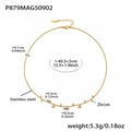 Dettagli dimensionali della collana a catena serpente dorata con cuori in zircone - Stile Catena a Serpente in Zircone Sottile (P879) / lunghezza regolabile / Oro