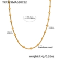 Détail du collier à billes en acier inoxydable doré avec spécifications de taille - Collier Régulier / 40+5cm / Or