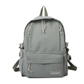 Pastel green large capacity school backpack for girls with durable nylon and side buckles - Green