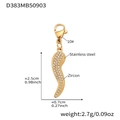 Gold stainless steel chili pendant with zircons and lobster clasp, 2.5cm size - Gold Cornicello (Pendant Only (Without Chain))