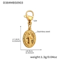 Colgante de Virgen María en acero inoxidable dorado con cierre para collares DIY - Colgante de Medalla de la Virgen María Dorada (D384)