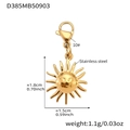 Golden stainless steel sun pendant with smiley face and lobster clasp for DIY jewelry - Gold Sun (Pendant Only (Without Chain))