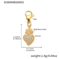 Pendentif cœur en acier inoxydable doré avec zircons et fermoir mousqueton - Pendentif Coeur en Zircon Doré (D389)