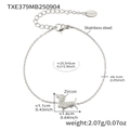 Bracciale bassotto in acciaio argento con ciondolo cucciolo in zirconi lucidi - Bracciale (TXE379) / Argento