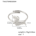 Anello cane bassotto in argento con zirconi cubici, misura 7, motivo 1,1 cm x 1,6 cm - Anello (TXA379) / Argento