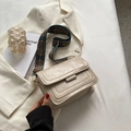 Borsa a tracolla retrò beige con ampia tracolla con stampa bohémien colorata - Bianco Sporco