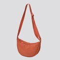 Orange nylon half-moon crossbody bag with adjustable strap and matching zipper - Orange Red