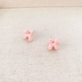 Chic pink enamel balloon dog stud earrings with polished finish for daily fashion wear - Pink
