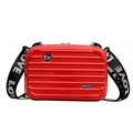Mini bolso bandolera rojo estilo maleta con carcasa brillante y correa ancha LOVE - Rojo