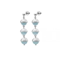 French vintage aquamarine tassel earrings in gold-plated silver with 925 silver needles - Silver