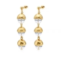 French vintage natural aquamarine tassel drop earrings with gold-plated finish and silver needle - Gold