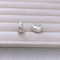 Pendientes de aro en plata mate con circonitas en forma de estrella y estuche - Plata Cepillada
