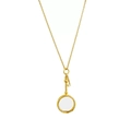 Collier vintage plaqué or avec pendentif loupe et clé pour un look au style minimaliste - Or