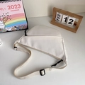 Chic beige nylon dumpling bag with adjustable shoulder strap and large capacity - Beige