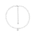 Collar de cristal blanco hecho a mano con colgante de gota de agua en plata pulida - Cristal de roca