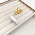 Vintage French cocoon spiral rings with brushed metal texture in gold and silver - Ring Silver